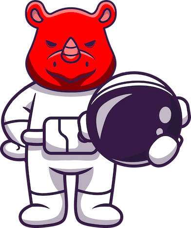 Red Rhino - Astronaut SEO Mascot in Longmont Colorado